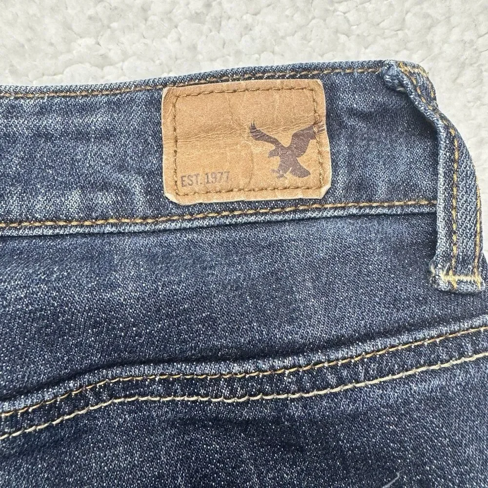 American Eagle High Rise Jegging Medium Wash Blue Skinny Jeans Size 12 Short